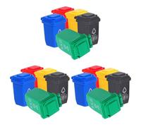DECHOUS Set da 15 Pezzi Mini Bidoni della Spazzatura in Plastica Piccoli Contenitori per Riciclaggio e Pulizia Accessori per Casa delle Bambole e Scenari di Gioco per e Collezionisti