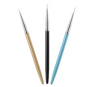 DECHOUS Set da 3 Pennelli per Manicure in Nylon e Metallo per Decorazioni Unghie, per Incisioni e Disegni Nail Art, Uso Professionale e Domestico