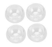 DECHOUS Set da Tè Resistente ad Acidi e Alcali, Facile da Pulire Kungfu 4 Pezzi in Vetro Borosilicato Doppio Strato per Uso Domestico e Bevande Calde e Fredde