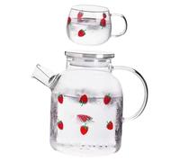 DECHOUS Set di Caraffe in Vetro Borosilicato 1,6 l Beccuccio a Punta e Chiusura Ermetica, per Bevande Fredde e Tè in Grandi Feste e Ristoranti