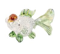 DECHOUS Statuina Decorativa di Pesce Carpa Koi e Piccole Statuine di Animali in Cristallo Verde, Ornamento da Tavolo da Collezione, Decorazione per Stanza per Uomini e Donne