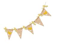 DECHOUS Striscione in Lino per Feste Bandierine Triangolari per Asilo Nido Decorazione Compleanno Piccolo Anatroccolo Giallo Ghirlanda Riutilizzabile per Aula e Party