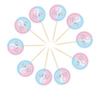 DECHOUS Stuzzicadenti per Cupcake 32 Pezzi Decorazione Torta Rivelazione Sesso Accessori per Dolci e Antipasti per Party Tematici