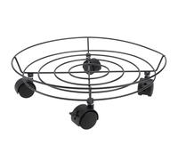 DECHOUS Supporto Porta Vasi in Ferro con Ruote Girevoli Nero Base Mobile per Vasi e Bonsai Portata Elevata Adatto Base per Bombola Gas Carrello Sottovaso Resistente e Pratico per