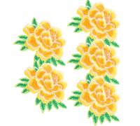 DECHOUS Toppe Termoadesive Ricamate a Fiori da Stirare e Cucire Set da 5 Toppe Applicate Decorative per Vestiti Jeans Borse e Patch Floreali Resistenti e Facili da Usare