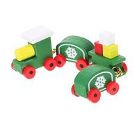 DECHOUS trenino christmas train decorazione natale soprammobile casa decorazione natalizia casa decorazioni scena villaggio ragazze ornamento della casa delle bambole treno di legno Green
