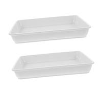 DECHOUS Vassoi di Plastica Quadrati per Fioriere, Sottovaso Quadrato Resistente Ai Raggi UV per Piante Grasse, Set 2 Pezzi per Giardino e Interni Base Antiscivolo e Raccolta Acqua