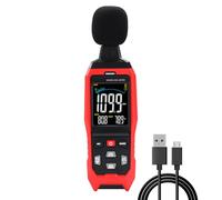 Decibel Meter con registrazione dei dati Sound Decibel Meter Data Logger, 30 ~ 130dB Misuratore di livello sonoro con allarme visivo acustico, misuratore del suono con dati di esportazione,