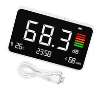 Decibel Meter Desktop Digital Sound Level Meter 30-130dBA con tempo Temperatura Umidità Display Livelli di Rumore Tester Rilevatori di Rumore Ambientale