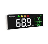Decibel, misuratore di livello sonoro da appendere alla parete, grande display a LED, misuratore di rumore, temperatura e umidità, con indicatore di icone di allarme, ampie applicazioni per aule,