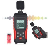 Decibel, misuratore professionale con memorizzazione dei dati, misuratore digitale portatile, misuratore sonoro 30-130 dB (A/C) per casa, cantiere, ufficio, illuminazione LCD, avviso di bassa tensione