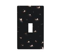 Decine di occhi umani galleggianti nel buio copertura interruttore della luce decorativa singola Toggle 1 banda piastra da parete per cucina fattoria camera da letto bagno decorazione artistica