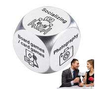 Decision Dice - Stainless Steel Date Night Dice Game for Adults, Dice Dice, Divertente opzione Selector Cube Date Ideas Fun Night Dating Decision Dice for Boyfriend Girlfriend Husband Wife