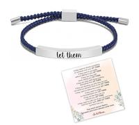 Decixde Let Them - Braccialetto da donna con scritta in lingua inglese "Don't Let The Hard Days Win", bracciale motivazionale in acciaio inox, regolabile, intrecciato a mano, idea regalo, Adjustable
