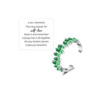 Decixde Nobody Has It All Together, anello a fascia rosa con cristallo irregolare, regolabile, anello aperto per sé stessi, tutti i tuoi pezzi rotti ti rendono bella, Metallo, Nessuna pietra preziosa