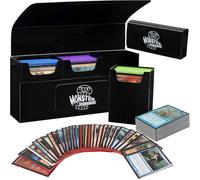 Deck Box- Magnetic Triple Deck Box (Black) by Monster Protectors- Fits Mtg Magic, Yugioh, and Pokemon