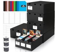 Deck Box per Carte Mtg,Scatola Carte Pokemon Collezionabili da 15000+ Porta Deck con 60 Divisori,Etichette e Nastro Adesivo,Contenitore Carte Pokemon per Carte TCG MTG YuGiOh