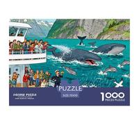 Deck della barca per l'osservazione delle balene nei fiordi Puzzle in Legno Impermeabile Puzzles Da 1000 Pezzi Per Adulti Divertenti Giochi Di Puzzle Impegnativi
