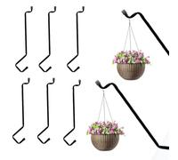 Deck Hook For Bird Feeder - 6pcs Flower Basket Hooks 9.6 Inch Deck Railing Plant Hanger No Drill Slide In Hanging Hooks For Outdoor Patio Balcony Garden Rail Hook