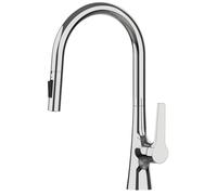Deck Mounted Kitchen Faucet Pull Out Mixer Tap Gun Gray Brass Two Function Single Handle Hot And Cold Water Crane(Chrome)