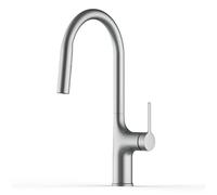 Deck Mounted Kitchen Faucet Pull Out Mixer Tap Gun Gray Brass Two Function Single Handle Hot And Cold Water Crane(V62-Brushed Chrome)