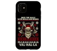 Deck natalizio vichingo The Halls With Skulls Warrior Xmas Custodia per iPhone 11