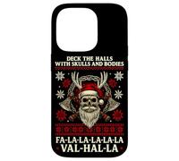 Deck natalizio vichingo The Halls With Skulls Warrior Xmas Custodia per iPhone 14 Pro