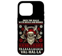 Deck natalizio vichingo The Halls With Skulls Warrior Xmas Custodia per iPhone 16 Pro
