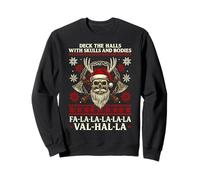 Deck Natalizio Vichingo The Halls with Skulls Warrior Xmas Felpa