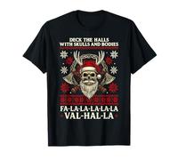 Deck Natalizio Vichingo The Halls with Skulls Warrior Xmas Maglietta