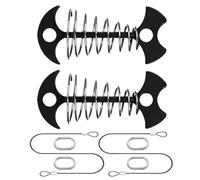 Deck Pegs | 2 ganci da pavimento in lega di alluminio con 4 moschettoni e 2 corde, per campeggio, barbecue, tavole da surf