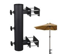 Deck Railing Holder, Outdoor Courtyard Ombrellone Base, Stability Feature with Weatherproof Finish, Heavy Duty Metal Mounting Tool, Balcony Stand with Compact Style, Umbrella Bracket for Pole and