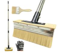 Deck Staining Brush,Floor Scrubber Applicator with Long Handle | Deck Stain Remover Brush | for Backyard Home Outdoor Patio Garden Concrete Garage Porch Fence