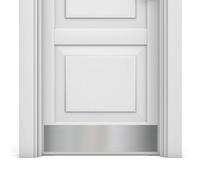 Deck The Door - Battitacco per porta, elegante accento e protezione durevole, in alluminio anodizzato, con facile autoadesivo, 20,3 x 81,3 cm, nichel satinato