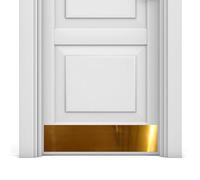 Deck the Door Decor | Piastra per porta - Alluminio anodizzato - Supporto autoadesivo industriale (6 x 81 cm, ottone lucido)