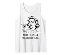 Deck The Halls And Spike The Olives Retro Christmas Graphic Canotta