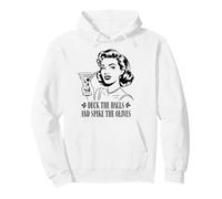 Deck The Halls And Spike The Olives Retro Christmas Graphic Felpa con Cappuccio