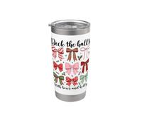 Deck The Halls Con Archi E Agrifoglio Divertente Gioco Di Parole Amante Di Natale Bicchiere termico in acciaio inox doppia parete