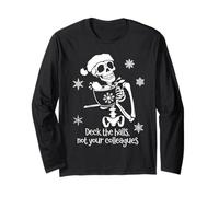 Deck The Halls Not Your Colleagues Funny Coworker Christmas Maglia a Manica