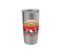 Deck the Palms - Natale a luglio Babbo Natale Bere un cocktail Bicchiere termico in acciaio inox doppia parete