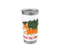 Deck The Paws Corgi Christmas Tree Holiday Dog Lover Bicchiere termico in acciaio inox doppia parete