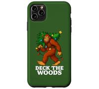 Deck the Woods Divertente Natale Bigfoot Tree Farm Trasporto Custodia per iPhone 11 Pro Max