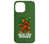 Deck the Woods Divertente Natale Bigfoot Tree Farm Trasporto Custodia per iPhone 13 Pro Max