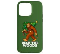 Deck the Woods Divertente Natale Bigfoot Tree Farm Trasporto Custodia per iPhone 15 Pro Max
