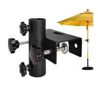 Deck Umbrella Mount - Metal, Patio Umbrella Clamp, Parasol Bracket | Adjustable Umbrellas Holder, Portable Heavy Duty Design For Pool, Garden, Balcony, Dock, Courtyard, Picnic, Outdoor Shading