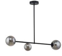 Deckenleuchte 3-flammig Grigio Vetro Metallo Nero 88 CM Lungo G9 Lampada Pranzo