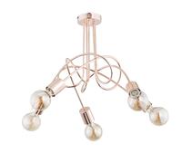 Deckenleuchte 5 Luci Retro Metallo Rame E27 L:50 cm Licht-Erlebnisse