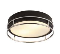 Deckenleuchte Bagno IP44 Rotondo Ø 30 CM 2x E14 Nero Cromo Vetro Metallo