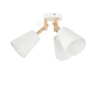 Deckenleuchte Bianco Scandinava 3x E27 Legno Tessuto Plafoniera Soggiorno