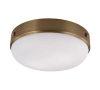 Deckenleuchte Canilla Bianco Ottone Antico Metallo Vetro Tondo Plafoniera Piano